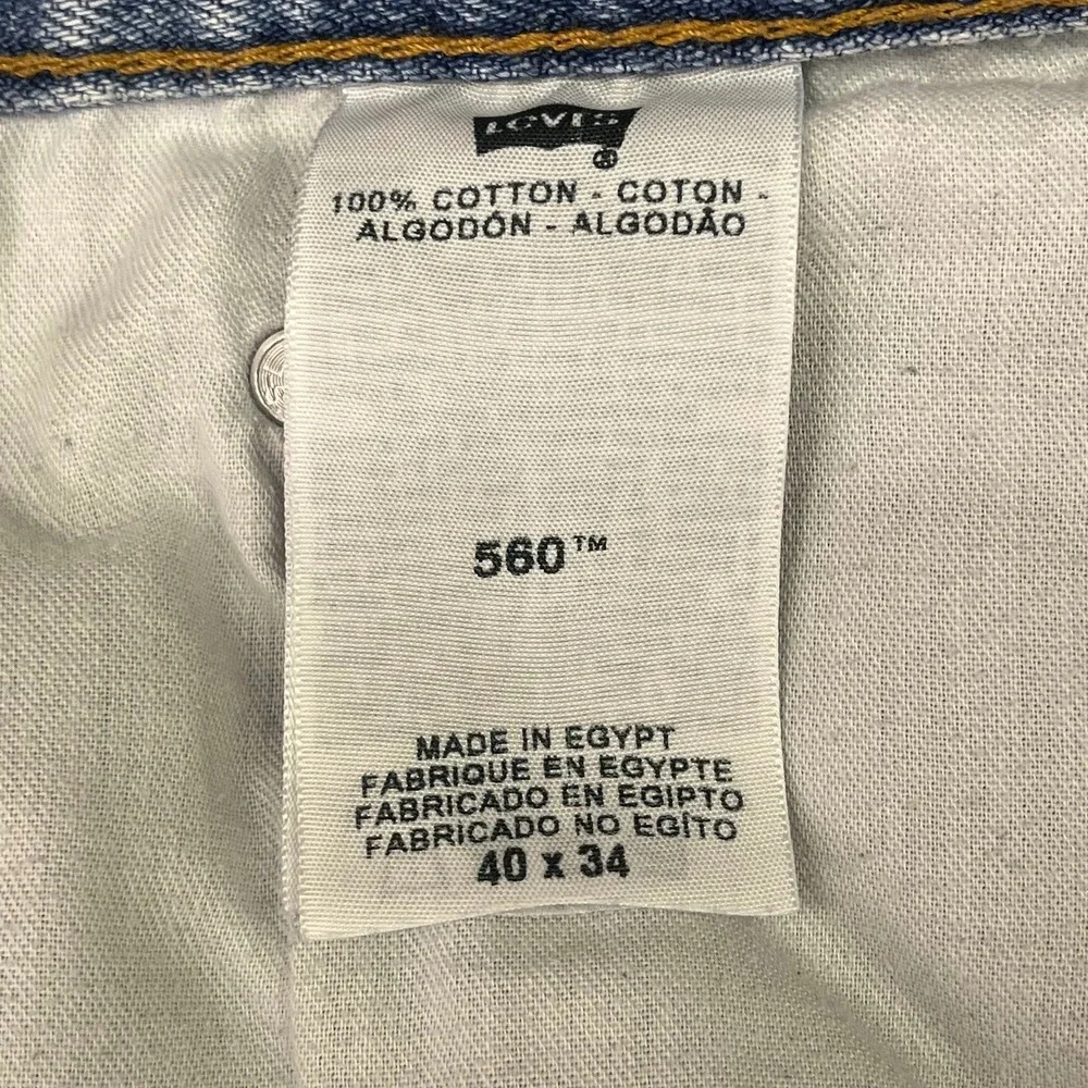 Levis 560 Comfort Fit Jeans Mens 40x34 Blue Medium Wash Loose Tapered‎ Denim
